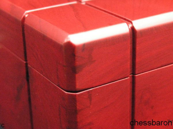 Chess Box (9 x 6 x 4) in RED Solid Wood with Felt Lined Interior - Image 10