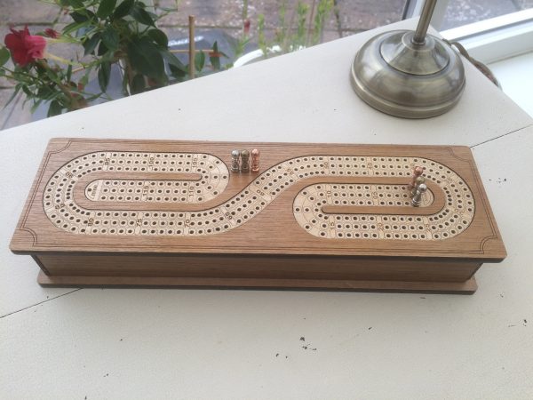 Cribbage 3 Track Snake in Sheesham