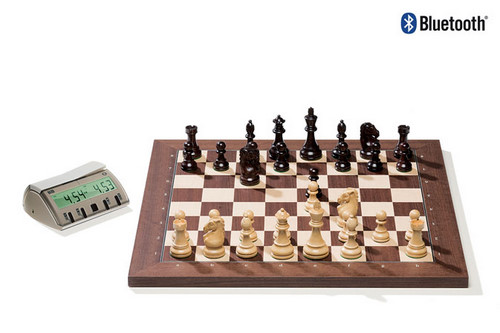 Rosewood DGT Electronic Chessboard (E-Board) BLUETOOTH Version. Royal Pieces