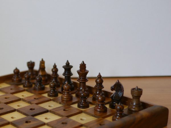 13 inch Chess Set for the Blind - Pegged