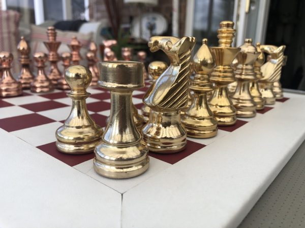 Metal Chess on Leather Board Complete Chess Set - Image 5