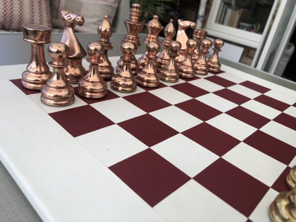 Metal Chess on Leather Board Complete Chess Set - Image 6