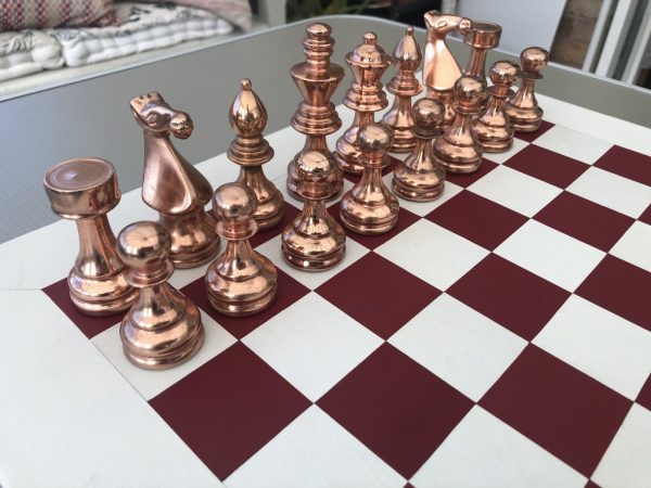 Metal Chess on Leather Board Complete Chess Set - Image 7
