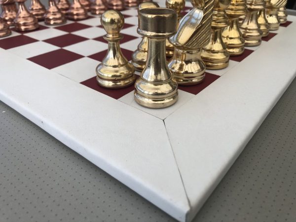 Metal Chess on Leather Board Complete Chess Set - Image 8