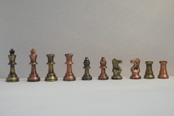 Metal Chess Set with Bronze and Copper Finish - Image 3