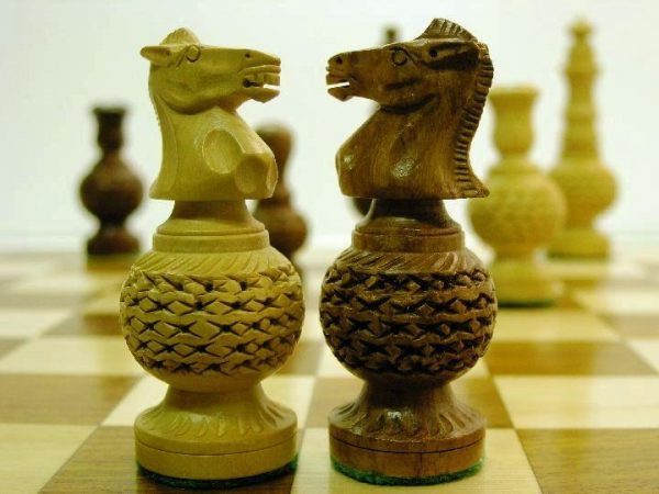 Mughal Aftab Fretwork Chess Pieces