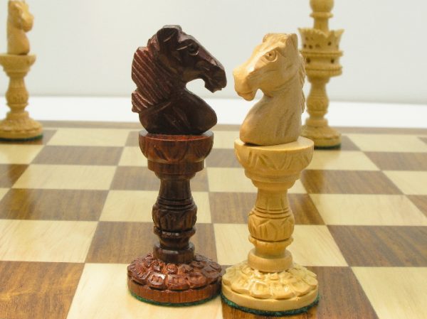 Lotus Carved in Bud Rosewood Chess Set - Image 5