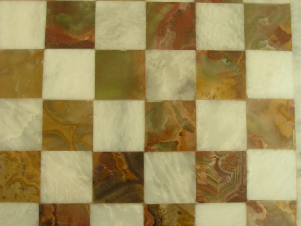 Beautiful Green and White Marble Chess Set with superb heavy marble Board - Image 3