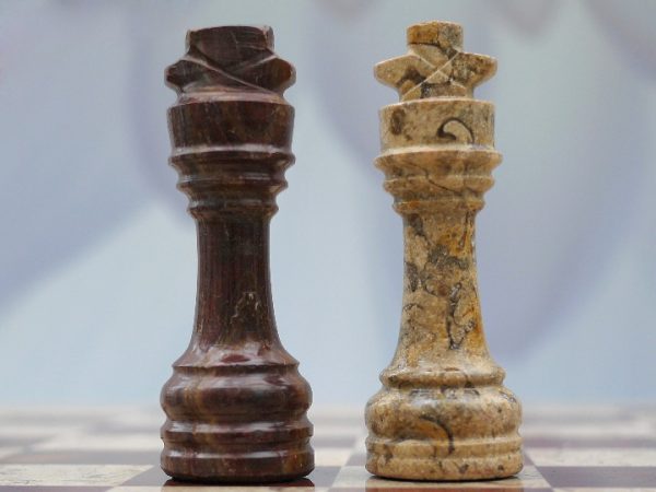 Fossil and Coral Chess Set with Beautiful 16 Inch Marble Chess Board - Image 2