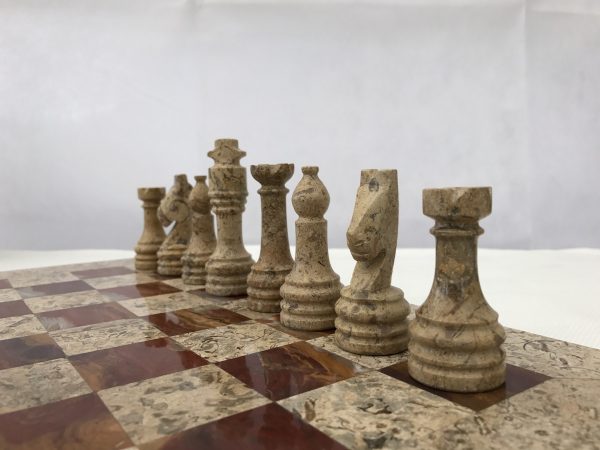 Fossil and Coral Chess Set with Beautiful 16 Inch Marble Chess Board - Image 7