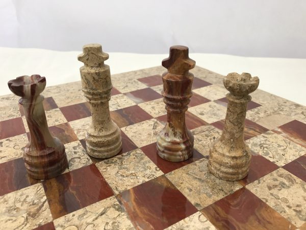 Fossil and Coral Chess Set with Beautiful 16 Inch Marble Chess Board - Image 10