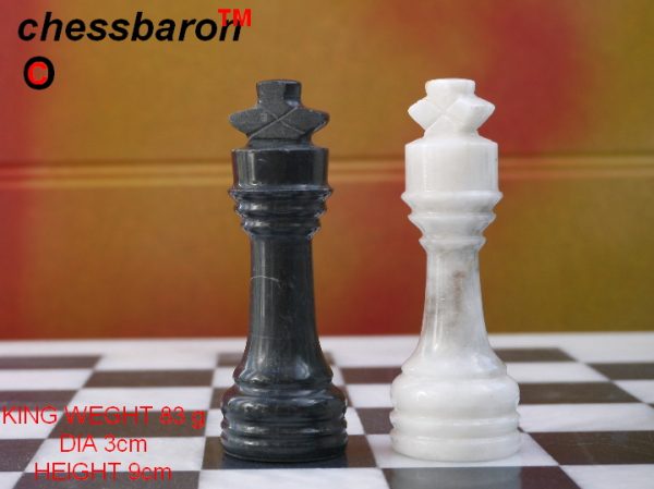 Boticini Black Marble Chess Set - Beautiful 16 Inch Marble Chess Board and Case Included