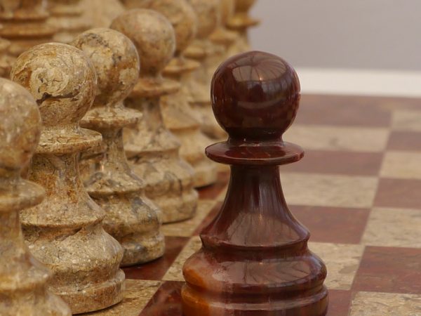 Coral and Red Marble Chess Set with Marble Board - Image 4