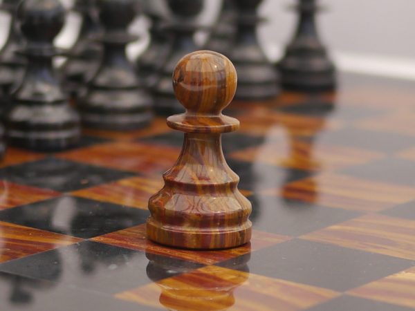 Red and Black Marble Chess Set with Marble Board - Image 7