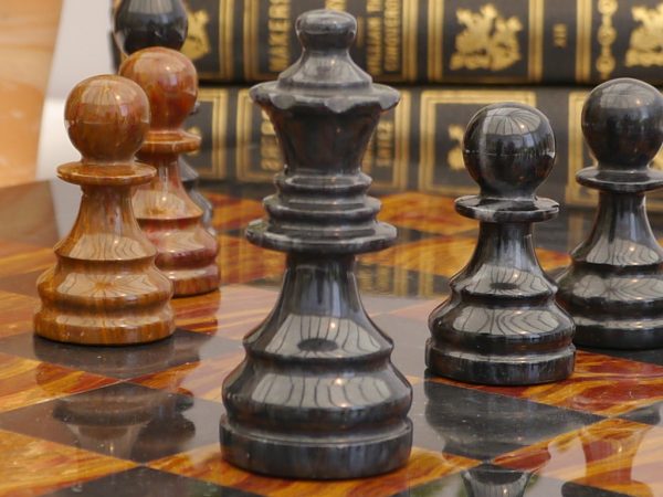 Red and Black Marble Chess Set with Marble Board - Image 10