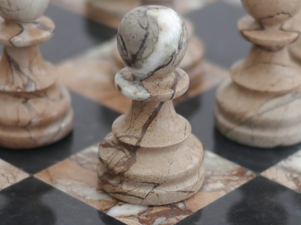 Marina and Boticini Black Marble Chess Set with Marble Board