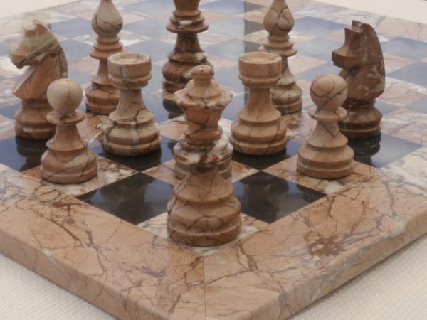 Marina and Boticini Black Marble Chess Set with Marble Board - Image 3