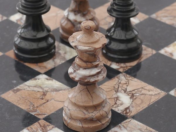 Marina and Boticini Black Marble Chess Set with Marble Board - Image 4