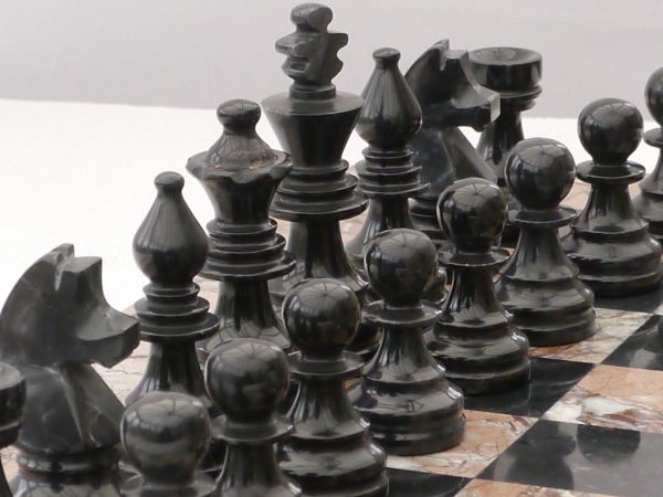 Marina and Boticini Black Marble Chess Set with Marble Board - Image 6