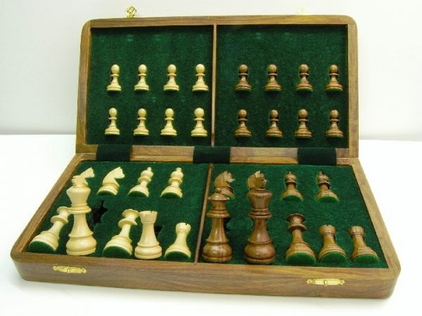 Highest Quality 16 inch Chess Set with Board and Cabinet