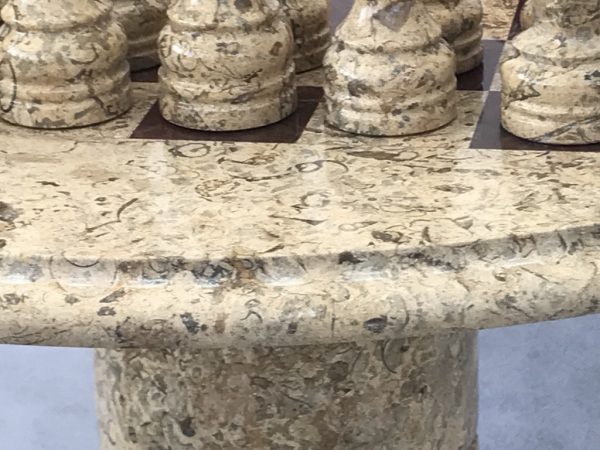 Large Marble Chess Table with Chess Pieces - Image 2