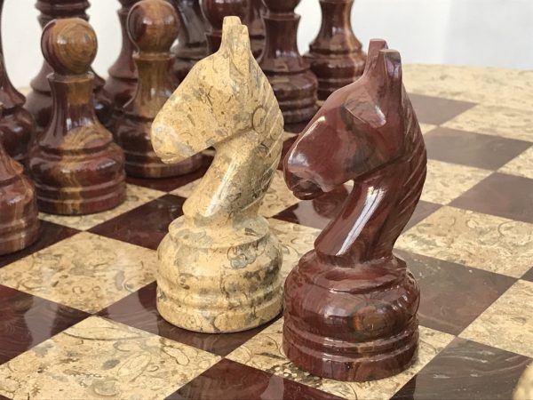 Large Marble Chess Table with Chess Pieces - Image 5