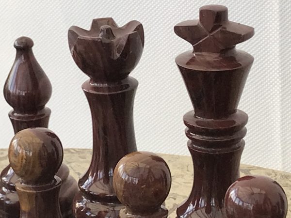 Large Marble Chess Table with Chess Pieces - Image 8