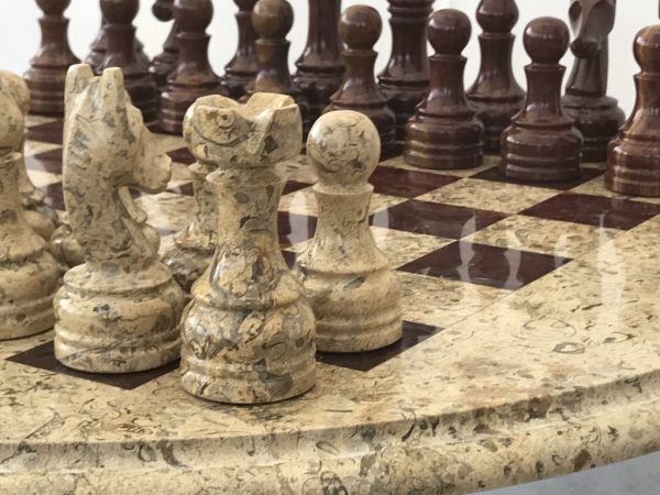 Large Marble Chess Table with Chess Pieces - Image 10