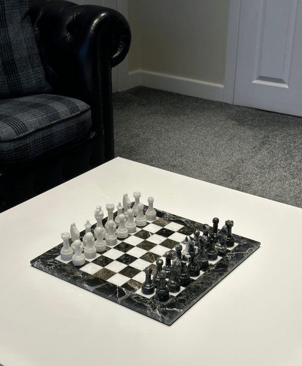 The Zebra - Black Marble and White Onyx with Marble Board - Image 13