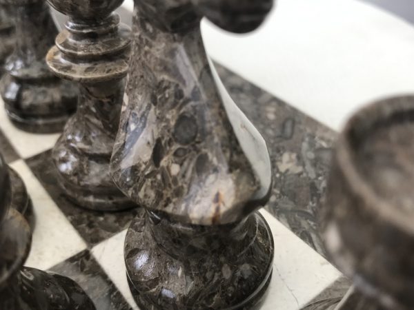 Oceanic Fossil and Marble Chess Set with Marble Board - Image 2