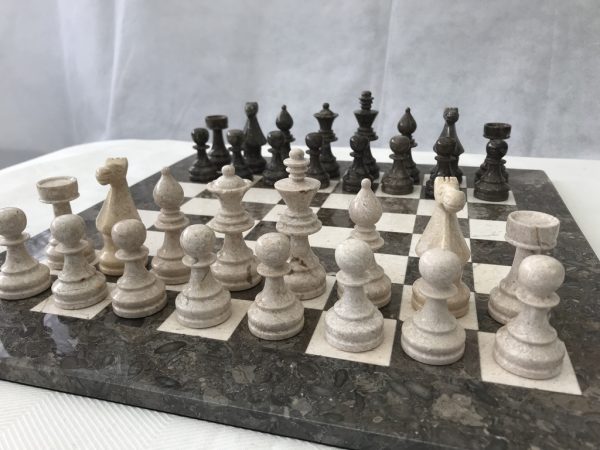Oceanic Fossil and Marble Chess Set with Marble Board - Image 3