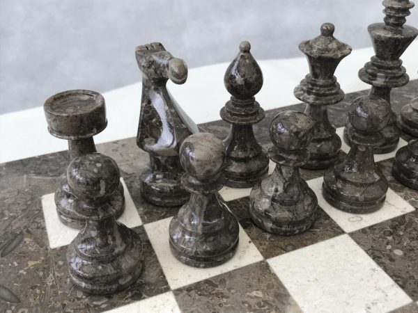 Oceanic Fossil and Marble Chess Set with Marble Board - Image 5