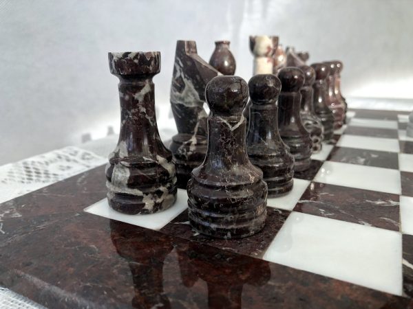 The Zebra - Red Marble and White Onyx with Marble Board - Image 3
