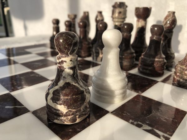 The Zebra - Red Marble and White Onyx with Marble Board