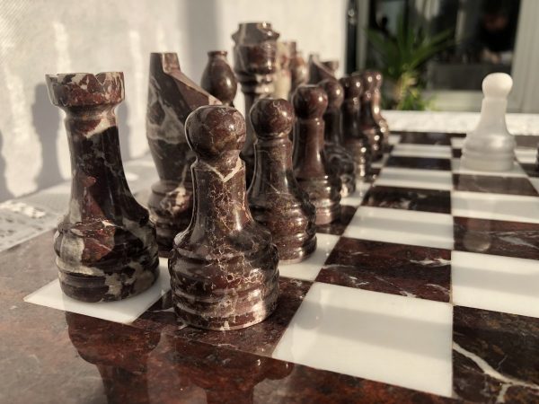 The Zebra - Red Marble and White Onyx with Marble Board - Image 4