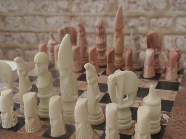 African Marble Tribal Chess Set. Marble Board Included - Image 3