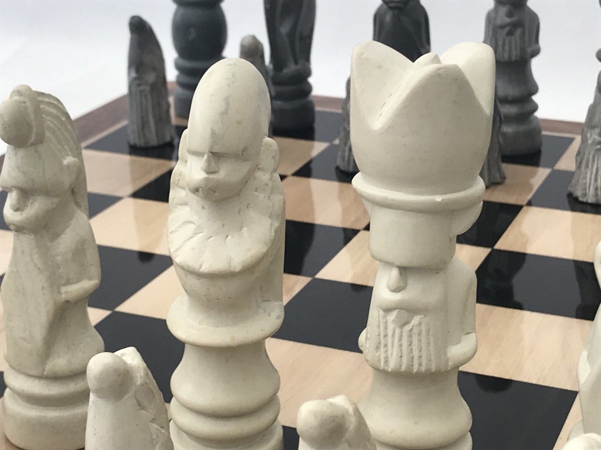 Black & Tan Marble Chess Set - Samson Historical