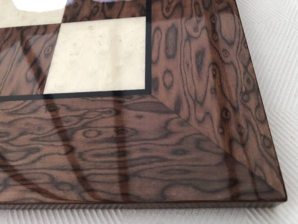 Walnut and Sycamore Gloss Chess Board with 2.2 inch Squares - Image 2