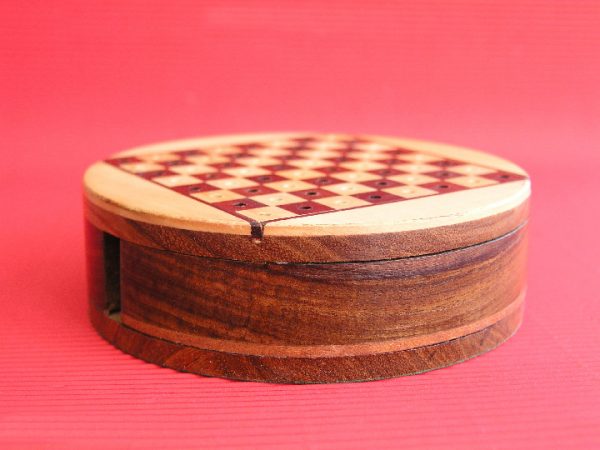 Pegged with Moon Drawer 5 inches Round Chess Set - Image 10