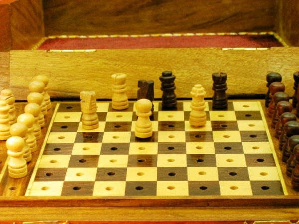 10 inch x 7 inch Pegged Travel Chess Set