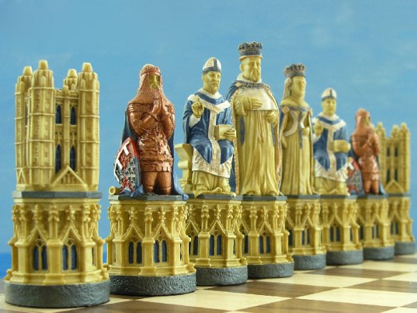 Hand Painted Canterbury Cathedral Chess Pieces