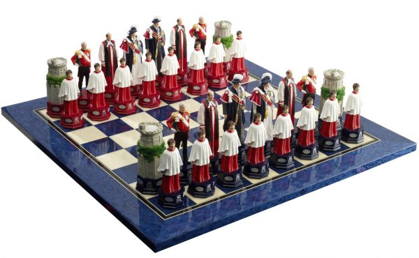 Fully Hand Painted Queens Diamond Jubilee Chess Set