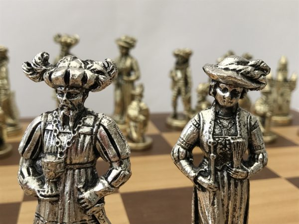French Late Baroque - Brass Chess Set