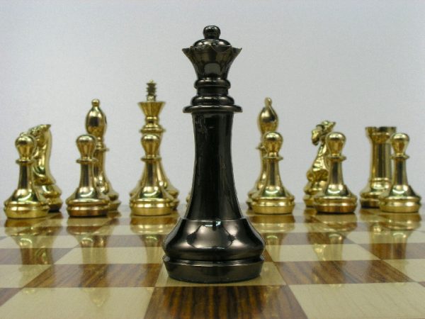 King John Very Heavy Brass Staunton Chess Set - Image 10