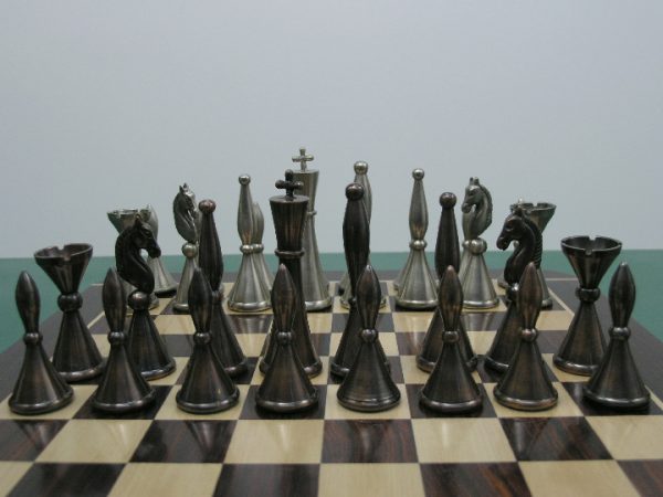 The Sebastian in Heavy Steel and Copper Chess Set - Image 3