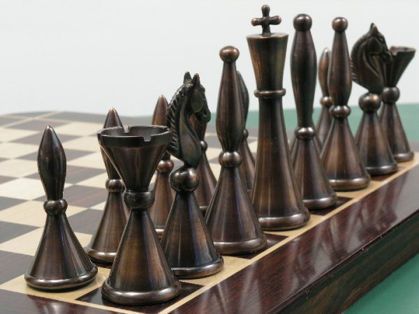 The Sebastian in Heavy Steel and Copper Chess Set - Image 5