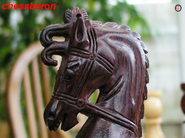The Michelangelo Bud Rosewood 6 inch King Staunton Chess Pieces - Image 5