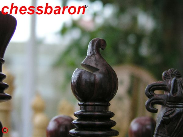The Michelangelo Bud Rosewood 6 inch King Staunton Chess Pieces - Image 7
