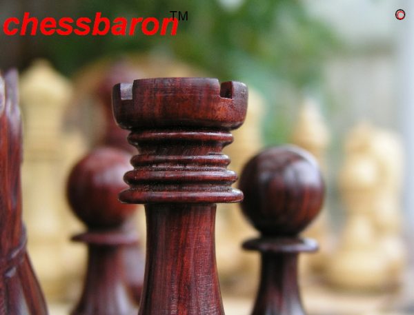The Michelangelo Bud Rosewood 6 inch King Staunton Chess Pieces - Image 9