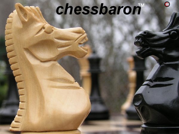 Ebony Ezra Triple Weight Staunton Chess Pieces - Image 4